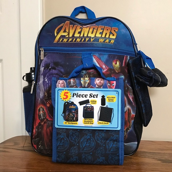 avengers lunch bag with bottle holder